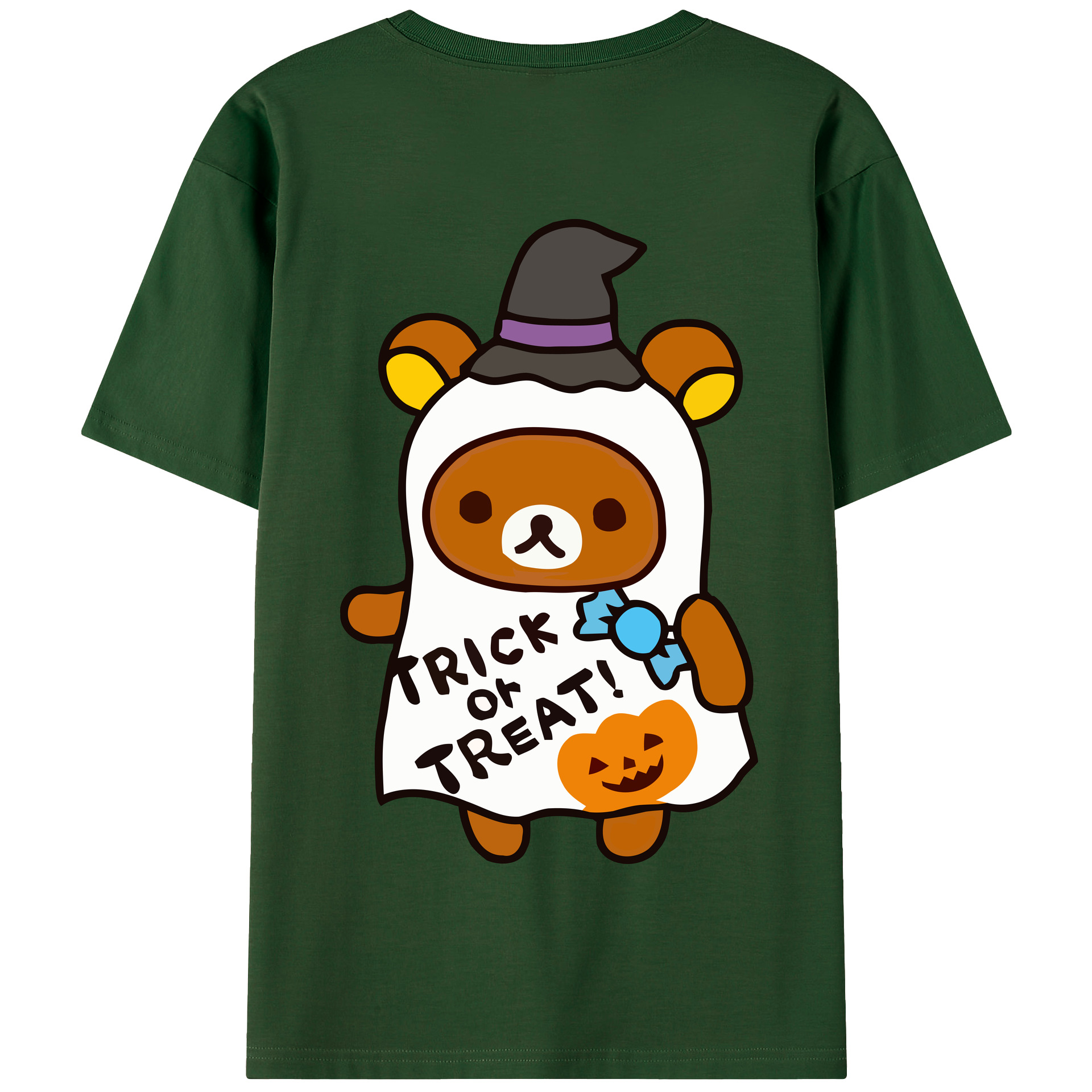 （画像用） リラックマ リラックマ キイロイトリ Rilakkuma Korilakkuma Kiiroitori 綿100％半袖Tシャツ（背面プリント）